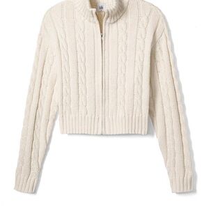 CAbi Cream Cable Knit Turtleneck Sweater